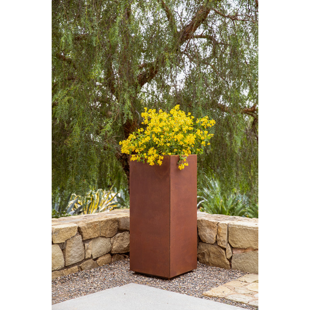 Corten Steel Series Pedestal Planter Veradek 