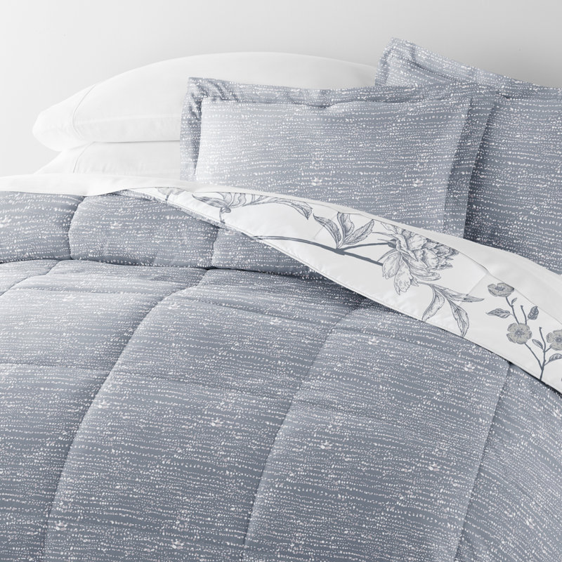 Ensemble d'édredon réversible en duvet synthétique Molly Botanicals, Édredon double / grand + 2 taies décoratives