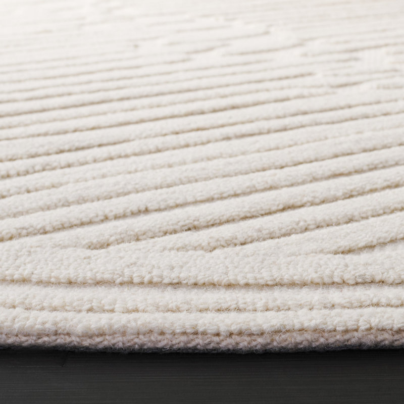 Elona Hand Tufted Wool/Cotton Area Rug in Ivory, Rectangle 8' x 10'