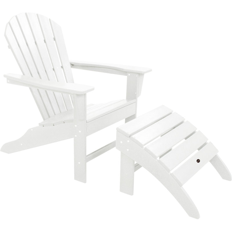 POLYWOOD South Beach Adirondack 2-Piece Set, White