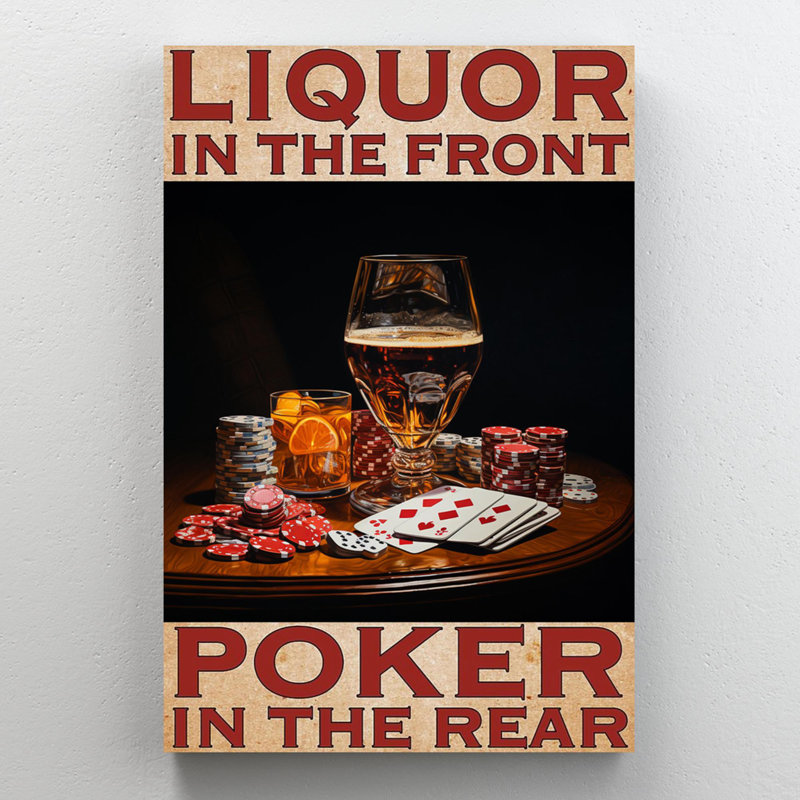 Liquor In The Front Poker In The Back 1 - 1 pièce, impression sur toile tendue, H 14 po x l 11 po x P 1,25 po