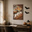 Art mural sur toile Halloween, fantômes blancs et chapeaux de sorcière noirs-360722773
