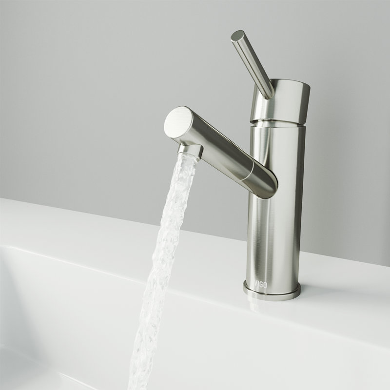 Noma 8" H Single Handle Single Hole Bathroom Faucet, Brushed Nickel