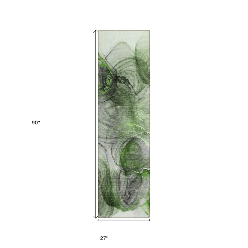 Tapis de couloir extérieur vert 8 po