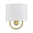 1 Light Brushed Nickel ADA Sconce With Hand Crafted Off-White Fabric Shade-2022549230
