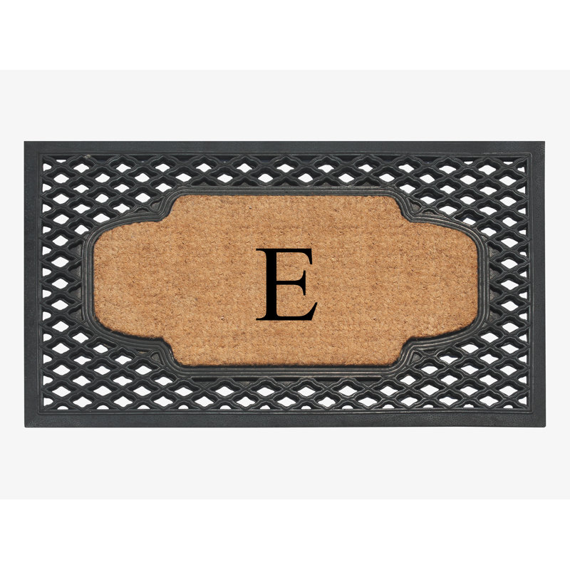 Tapis de porte d'extérieur antidérapant naturel 23 pi x 38 po à motif de coco naturel Alha, E