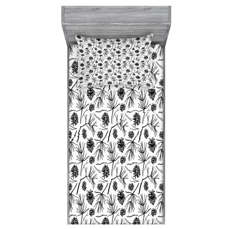 Microfiber Floral Sheet Set, Twin XL Sheet Set with Fitted Sheet