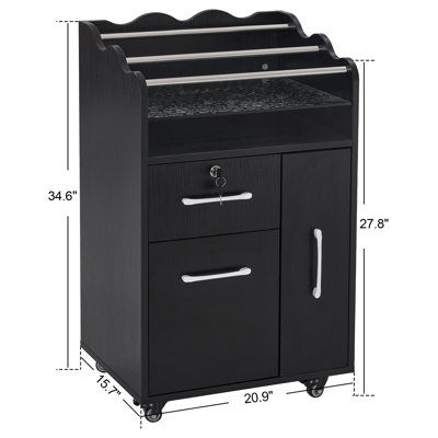 Salon Trolley Makeup Organizer with Drawer and Cabinet