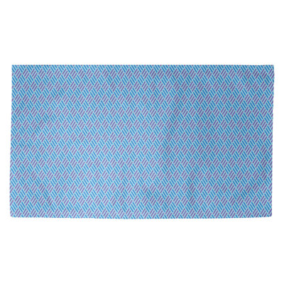 Tapis bleu à rayures losanges Avicia