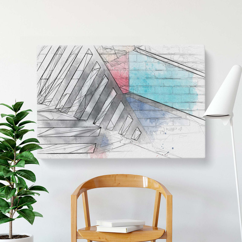 Painted Bricks In Abstract - Wrapped Canvas, 35cm H x 50cm W x 3cm D