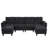 U-shaped Sectional Sofa (Black)-992454955