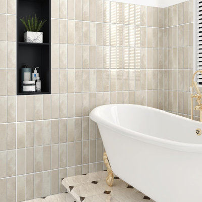 Dosseret à peler et à coller Smart Tiles - 5 feuilles de 11,43 po x 9 po - dosseret à peler et à coller adhésif 3D pour la cuisine, la salle de bain et le carrelage mural