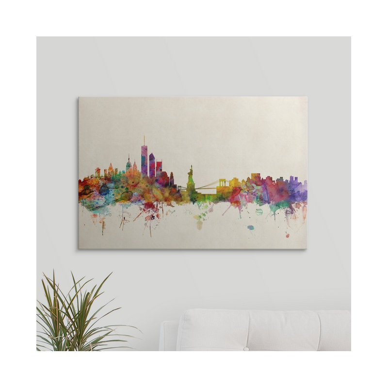 «New York Skyline» par Francy, impression, H 24 po x l 36 po x P 1,5 po, Toile