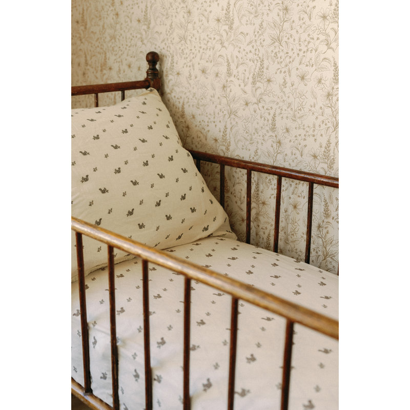 Squirrel - Turkish Cotton Jersey, 300 Thread Count, Standard Fitted Crib Sheet
