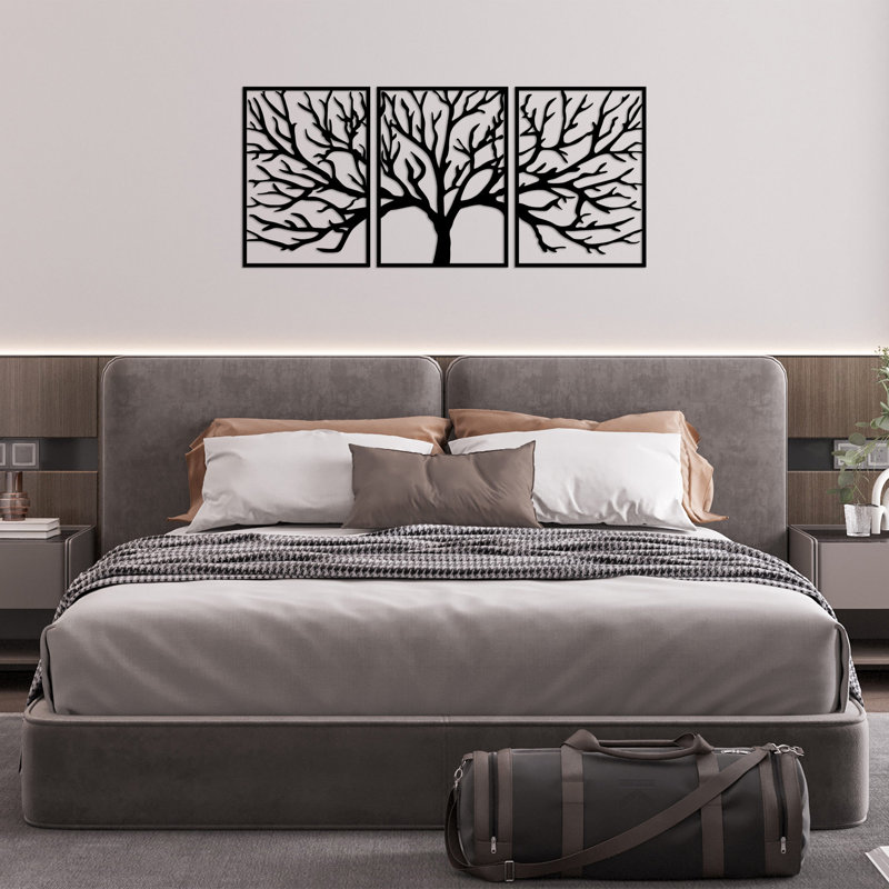 Accessoire mural décoratif en métal, H 28,7 po x l 20,9 po x P 0,6 po, Noir