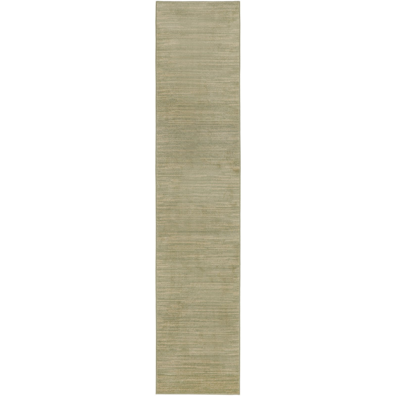 Nourison Essentials Green/Gold Indoor/Outdoor Area Rug, Runner 2'2" x 7'6