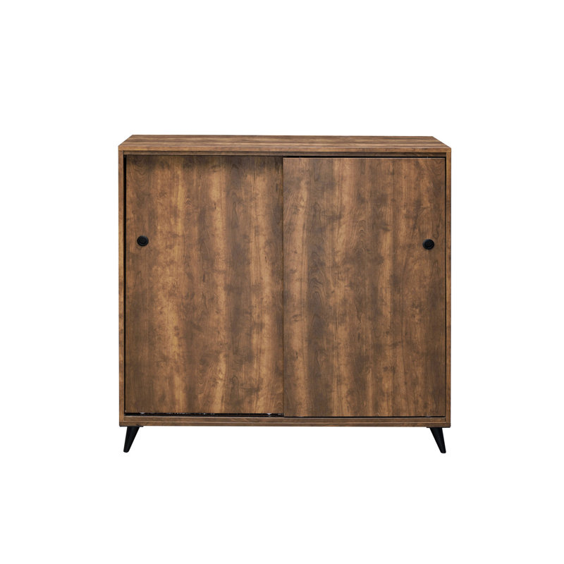 Armoire à chaussures fonctionnelle au fini chêne foncé - 3 tablettes réglables pour une utilisation polyvalente rectangulaire avec placage et beaucoup de rangement