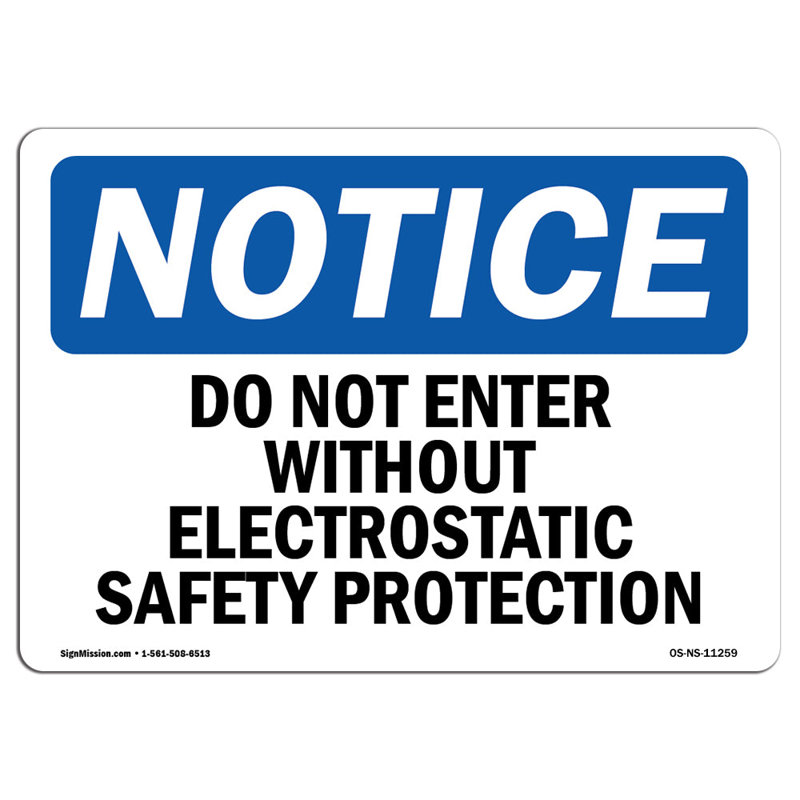 Do Not Enter without Electrostatic Safety Sign