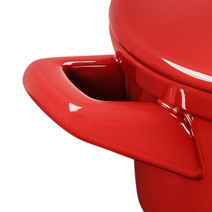 Ceraflame 6 pte Cocotte en céramique antiadhésive ronde, Rouge