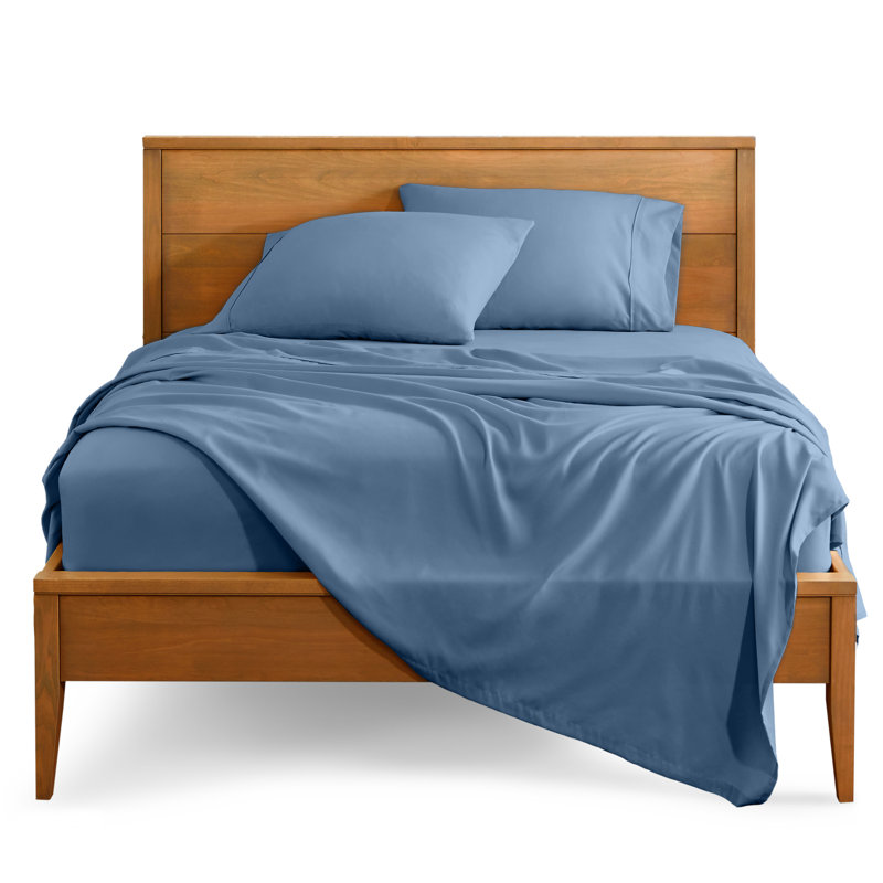 Bare Home Ultra-Soft Microfiber Sheet Set, Queen Sheet Set + 1 Fitted Sheet + 2 Pillowcases, Coronet Blue
