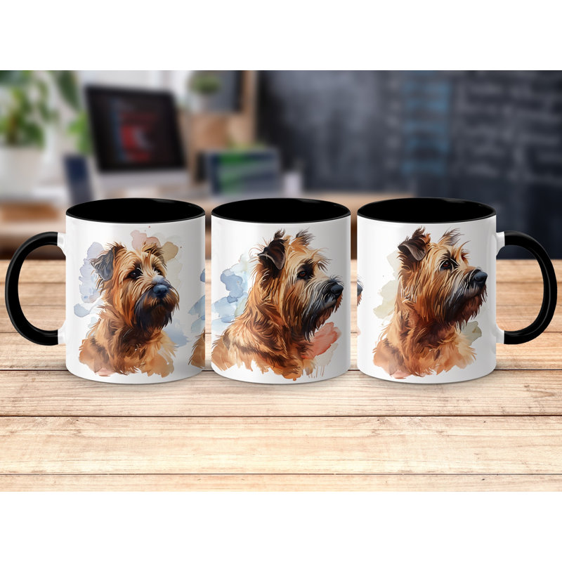 11oz Watercolour Wheaten Terrier Design Coffee Mug, Black, 2