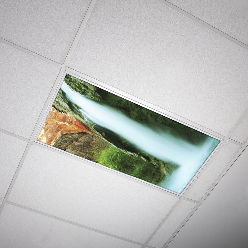 Waterfall Classroom Fluorescent Light Covers for Ceiling Lights - For 2x4 Fixture - by Octo Lights