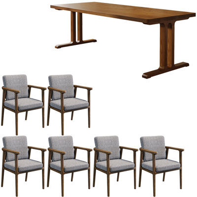 Simple light luxury solid wood table set