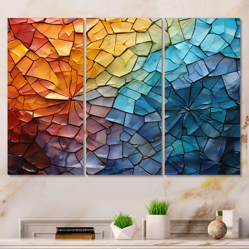 Ensemble de décorations murales colorées en mosaïque colorée II - Collages abstraits