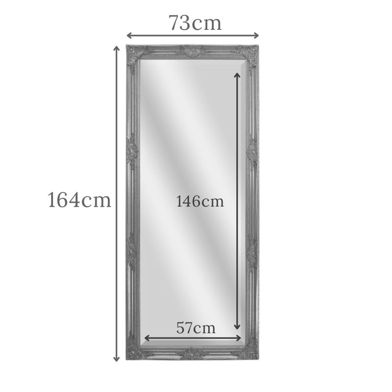 Bonvale Solid Wood Rectangle Mirror, Silver