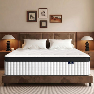 Medium Firm Hybrid Twin Mattress In A Box,Pocketed Coils,Fiberglass Free Bed Mattress for Motion Isolation & Edge Support
