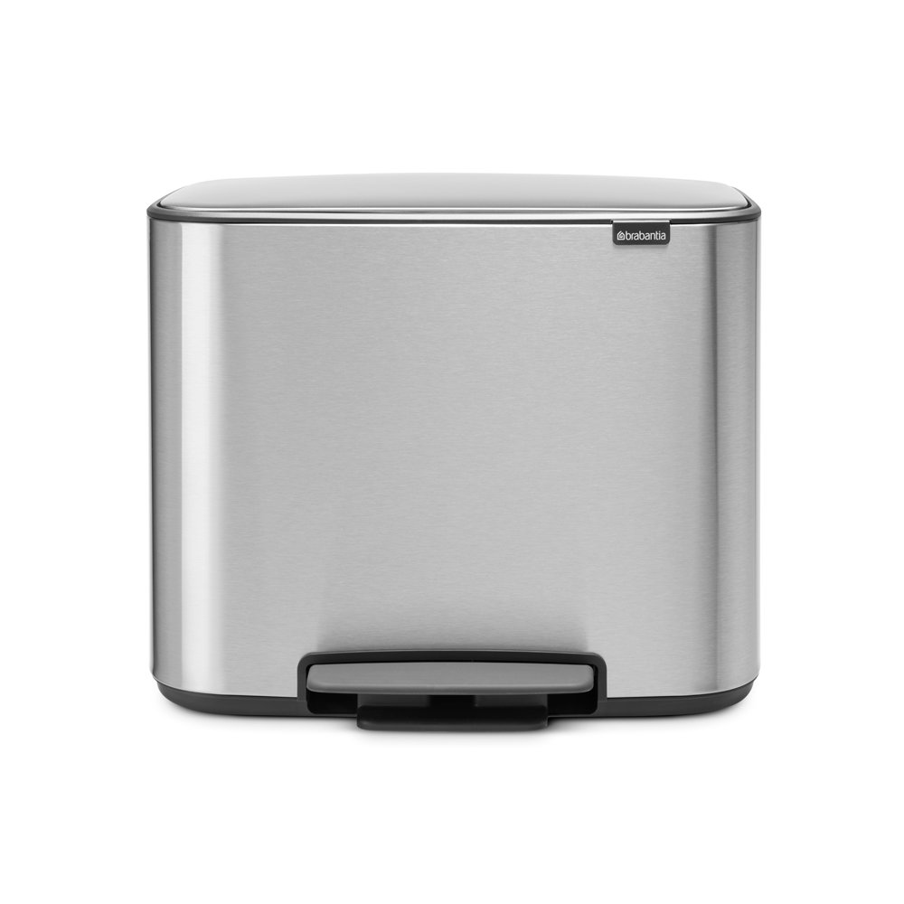 Brabantia 9.5gal Step-On Trash Can, Matte Steel Fingerprint Proof