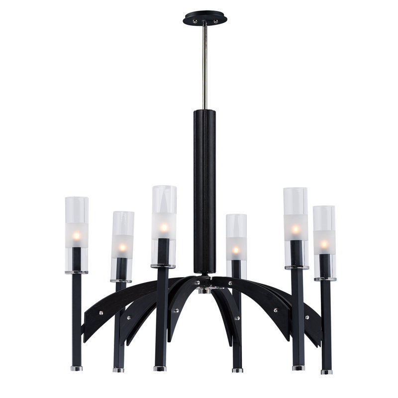 Steib 6 - Light Dimmable Classic / Traditional Chandelier, Black/Wenge