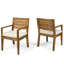 Chaises de salle à manger en bois avec garniture beige et eau de 2 garnitures