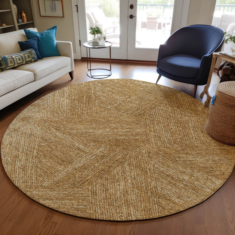  Tapis gris intérieur / extérieur Chayden Chantille ACN991, Rond 8 pi