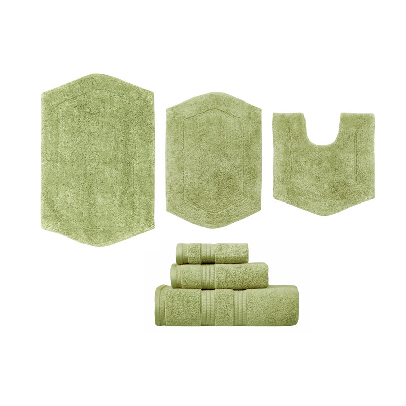Ensemble de tapis pour salle de bain 6 pièces Ches, Sauge