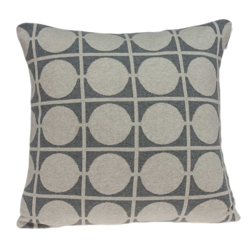 Housse de coussin transitionnelle 20 po x 7 po x 20 po brun clair et gris avec insert en polyester