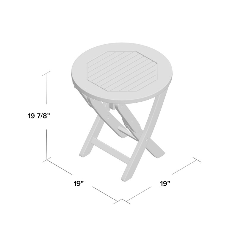 Table d'appoint pliante en bois Blaser, L 19 po x l 19 po