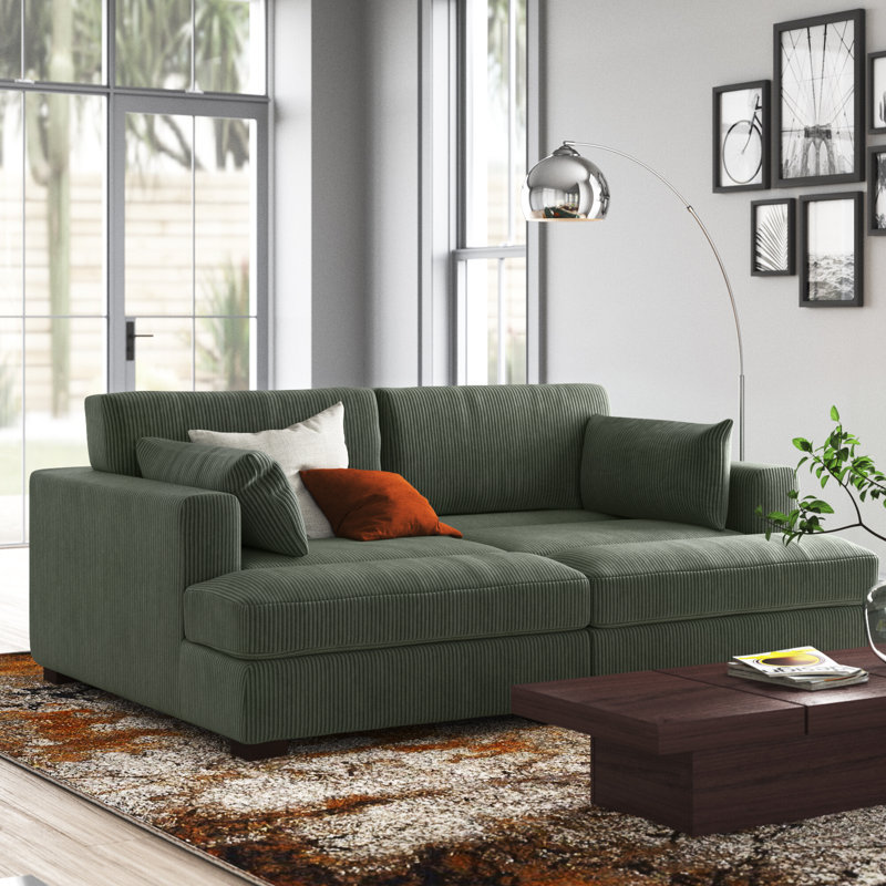 Bentura 83.86'' Modular Sleeper Sofa - Green