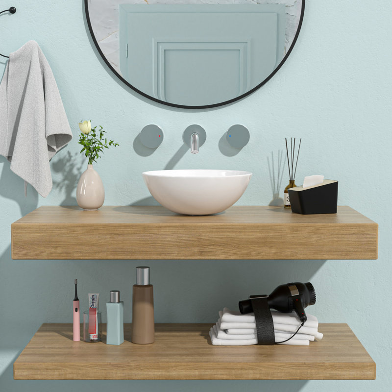 Modern 13X13 Inch White Ceramic Vessel Sink - Bathroom, Stain , Attractive Option Bathroom Stylish