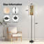  Lampe sur pied de 68,5 po sur pied en métal avec ampoule DEL avec abat-jour en lin