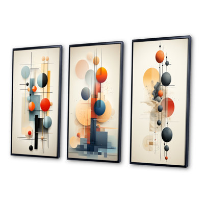 «Dimensions Of Balance Abstract Geometrics», 3 pièces