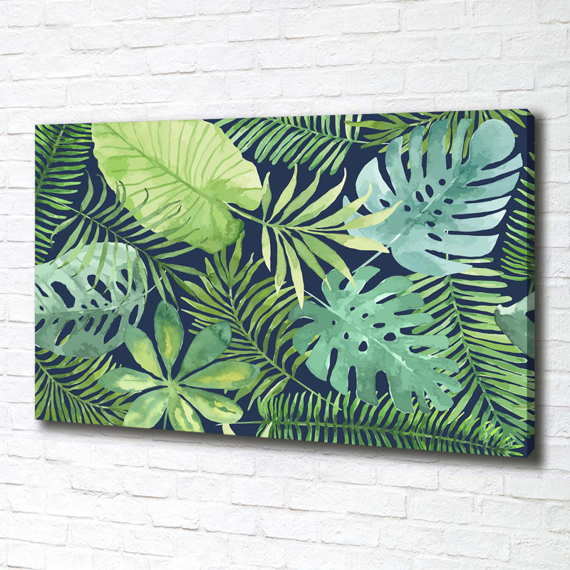 Tropical Leaves - No Frame Print on Canvas