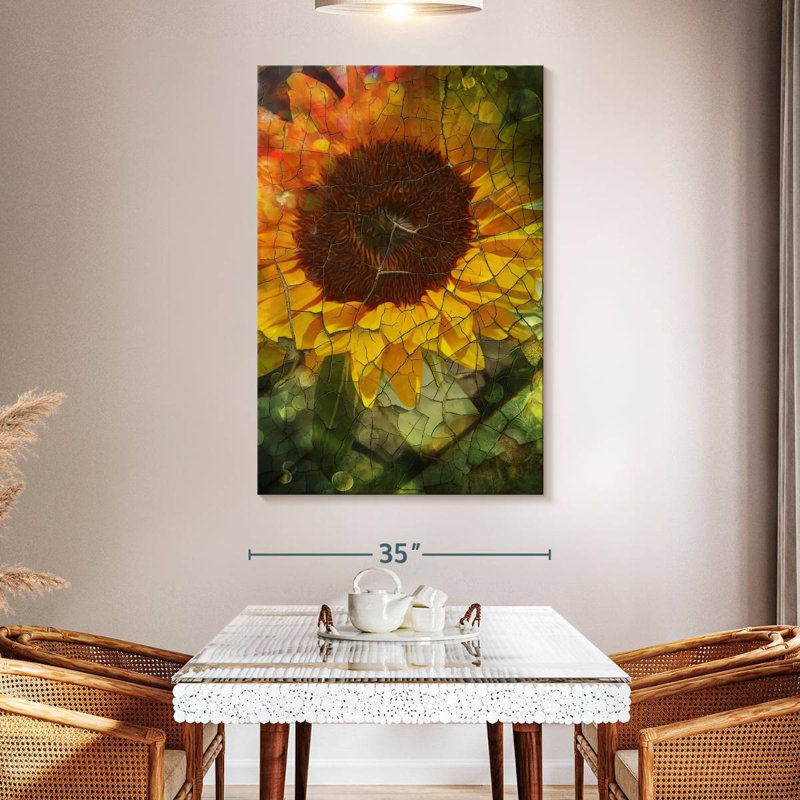 Harnek Fragmented Sunflower, 51" H x 34" W
