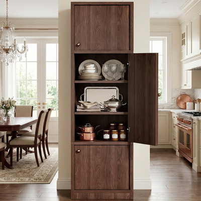 Armoire de rangement étroite OMCHOM de 180 cm de hauteur et 40 cm de profondeur, modulable et extensible, avec 3 portes réversibles, étagères réglables, système antibasculement et système de rangement autoportant pour cuisine et salle de bain.