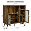 Buffet avec porte vitrée et tablettes réglables
