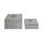 Sagebrook Home 2-Pieces Harcourt Suede Boxes With Stone Knob, Blue