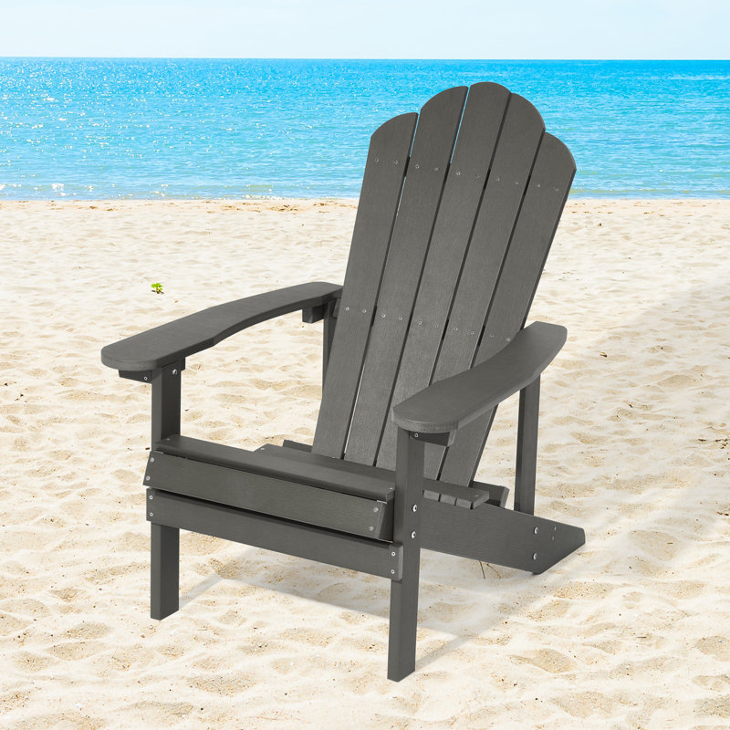 Chaise Adirondack en plastique Halstein, Gris anthracite