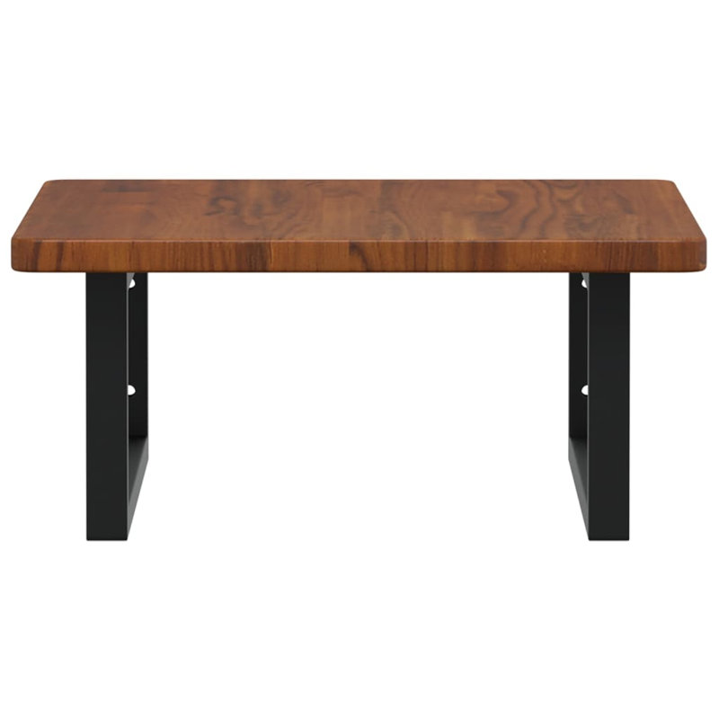 Ashu 50cm Solid Wood Bathroom Vanity Top, Dark Oak/Black