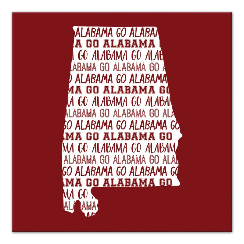 « alabama go team », art textuel sur toile