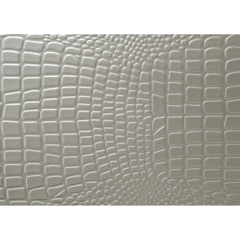 Lit simple glamour avec tête de lit en peau de crocodile rembourrée et incrustation en cristal